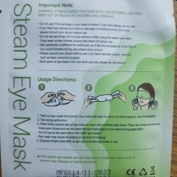 Steam Spa Eye Mask, Lot of 5 - Picture 3 of 4